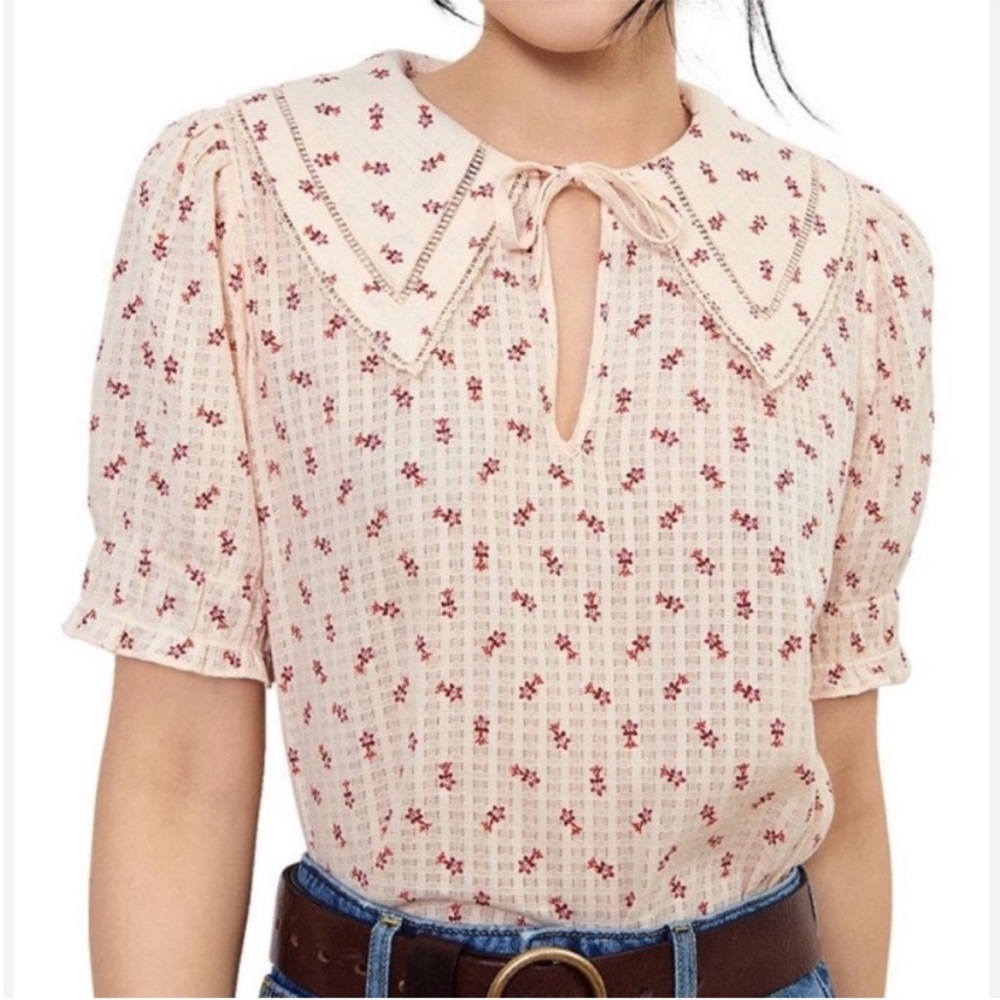 ba&sh short sleeve floral top